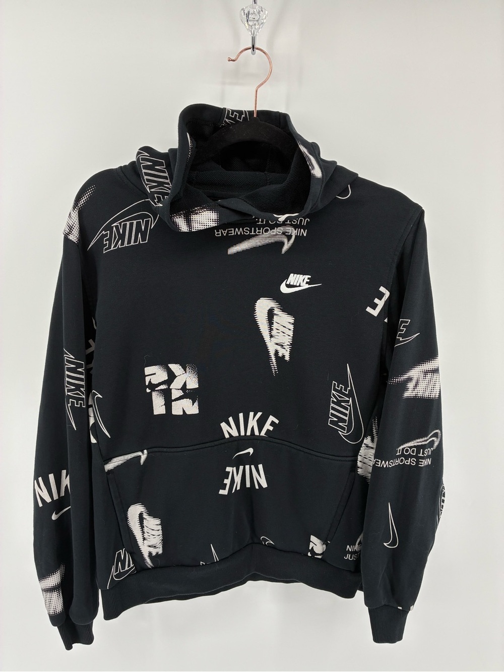Nike Black & White Logo Graphic Hoodie